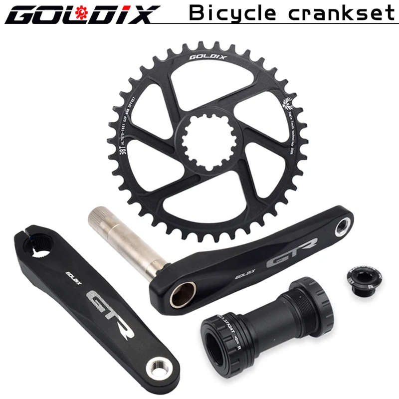 

Fahrrad kurbel, Новый горный велосипед GOLDIX GXP Kurbel, алюминиевая легированная деталь с боденом, Kurbel170crank platte rot32t34t36t3 8T шатуны Системы cnc