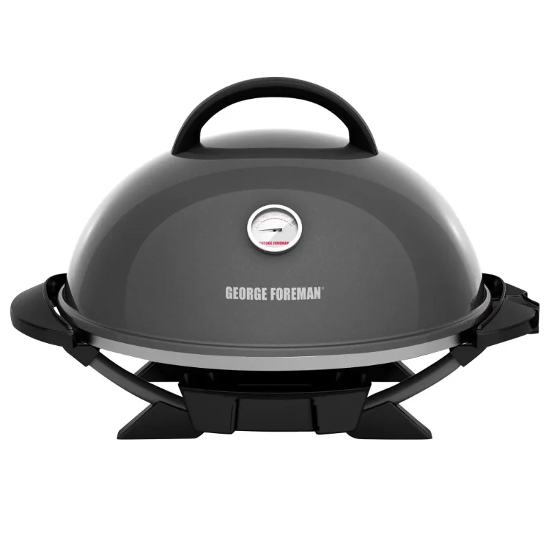 

George Foreman 15+ Serving Indoor / Outdoor Electric Grill with Ceramic Plates, Gun Metal, GFO3320GM