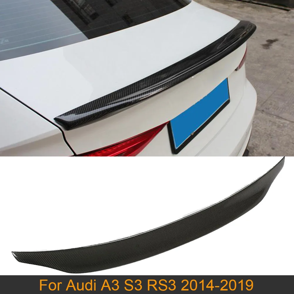 

Car Rear Trunk Wing Lip Spoiler For Audi A3 S3 RS3 2014 - 2019 Carbon Fiber Rear Trunk Boot Lip Wing Spoiler Sticker