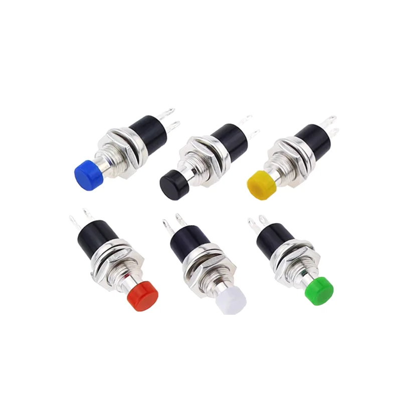

6 шт. маленький кнопочный переключатель с самовозвратом PBS-110 ONOFF кнопка 7 мм без замка мгновенный переключатель