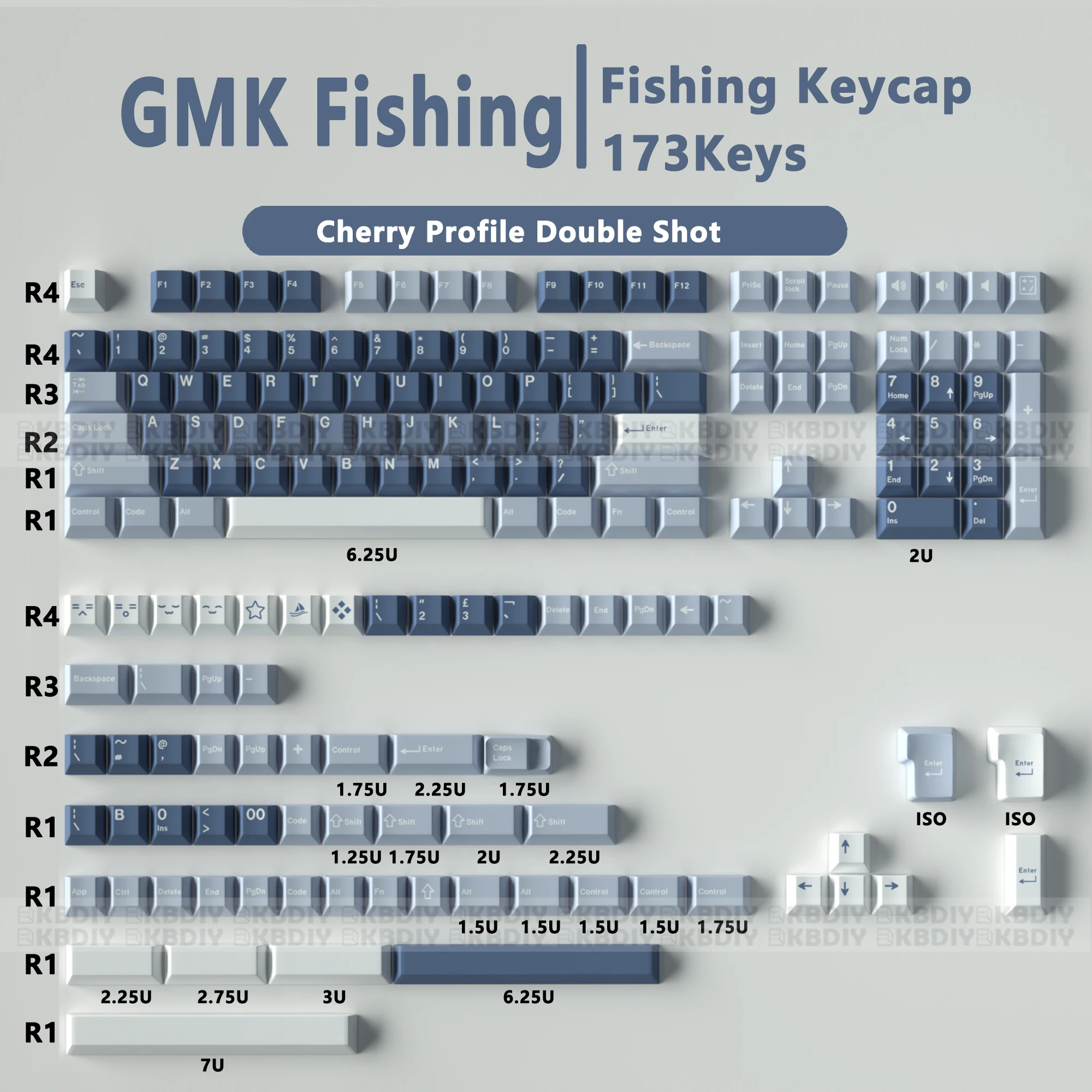 

KBDiy 173 колпачок для ключей ISO ABS GMK рыболовный колпачок для ключа s Cherry профиль под заказ двойной колпачок для механических игровых клавиатур MX Switch Blue
