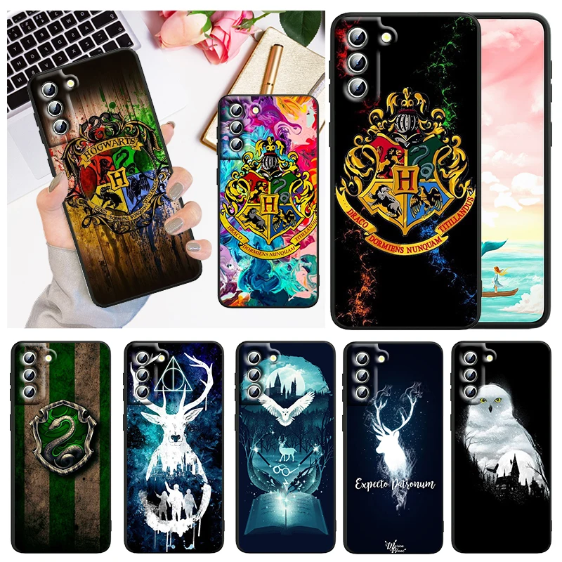 

Ring Potters Wand Harries Art Phone Case For Samsung Galaxy S22 S21 S20 FE Ultra Pro Lite S10 5G S10E S9 S8 Plus S7 Black Funda