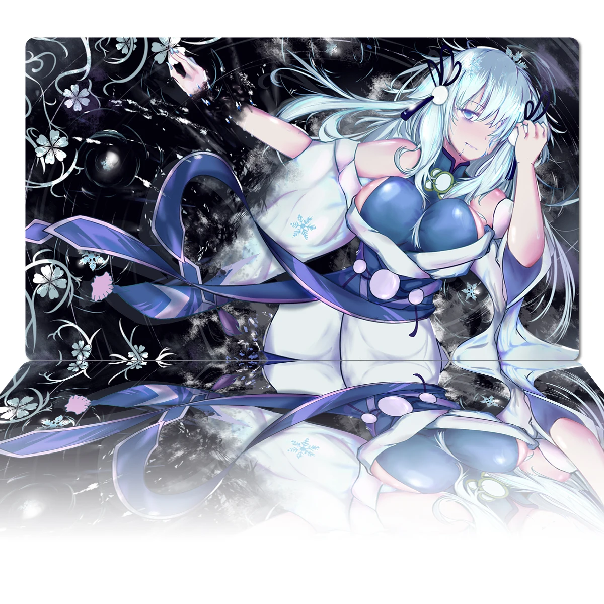 

YuGiOh Yuki-Onna, The Icicle Mayakashi Playmat TCG CCG Board Game Trading Card Game Mat Mouse Pad Rubber Desk Mat & Bag 60x35cm