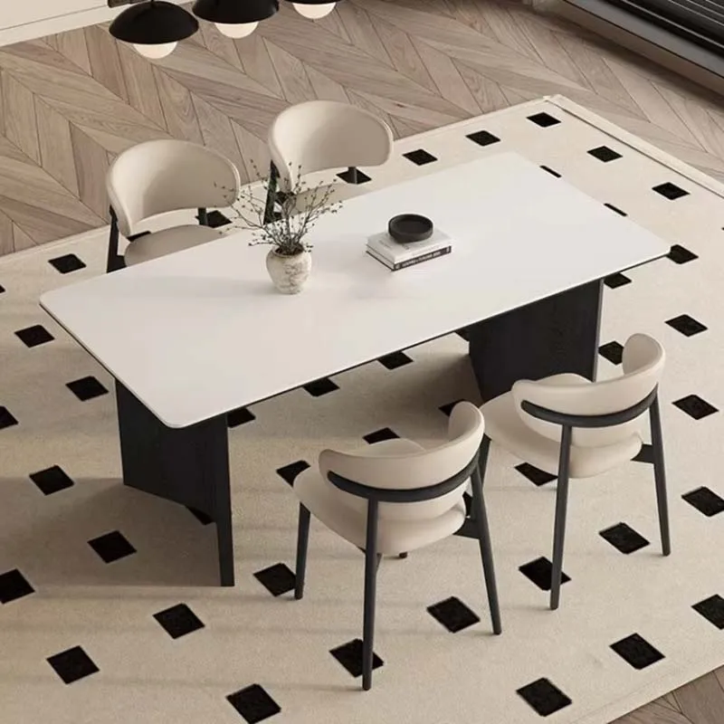 Белые деревянные настольные стулья прямоугольные большие современные