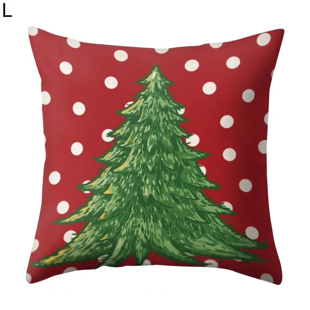 

Cushion Case Eye-catching Comfortable Decorative Dust Proof Bedroom Living Room Throw Pillow Cover Christmas Decor for Car Seat