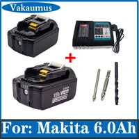 suitable for makita 18v lithium 6000mah battery bl1830 b 1840 1850 hand electric drill wrench power tool