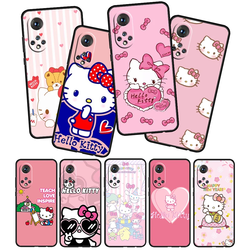 

Anime Girls Hello Kitty For Honor 60 50 30 20 Pro Plus 5G Fundas Coque Capa Magic3 Play5 5T Soft Silicone Black Phone Case Cover