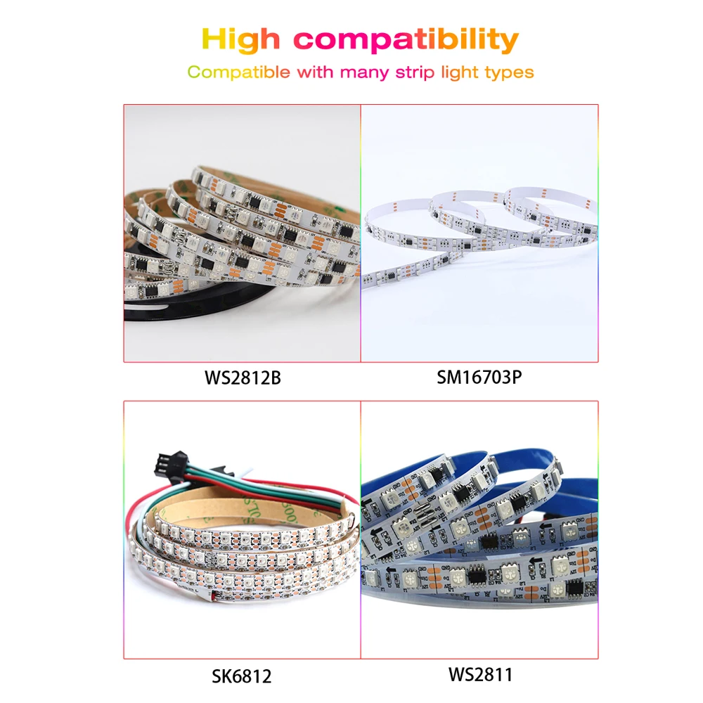 ESP32 WLED светодиодный контроллер умный диммер DC12V 800 IC сегментированная функция