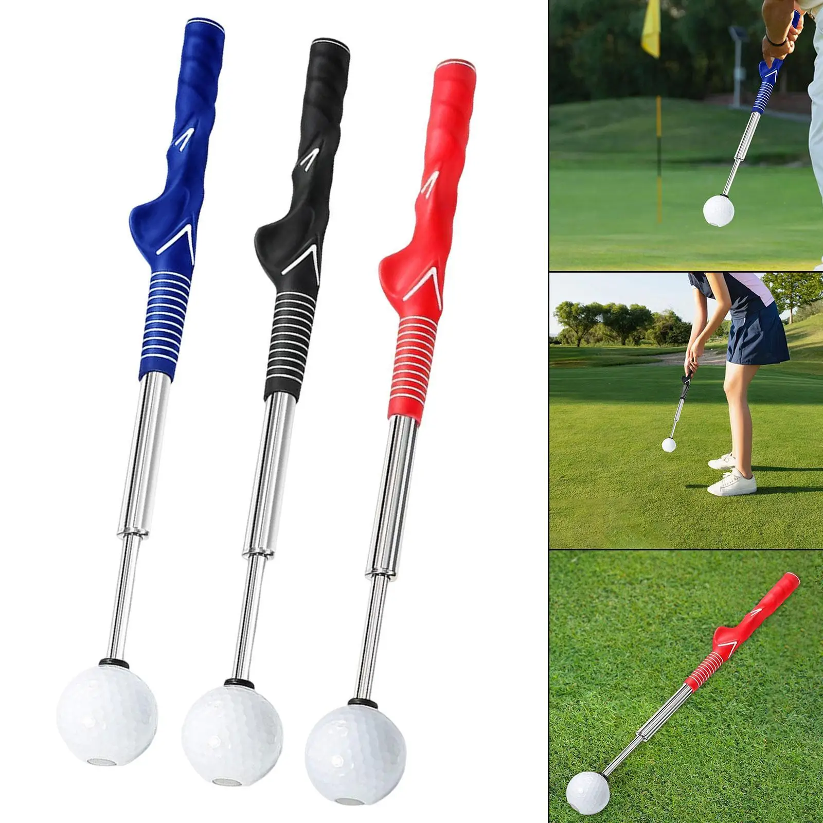 Телескопический тренажер для гольфа легкий балансировочный нескользящий