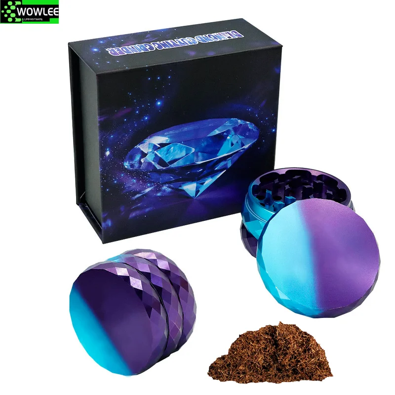 

Gift Weed Grinder 63MM 4Layers Tobacco Grinder smoking Diamond Cutting Metal Herb Grinder Crusher with High-end Gift Box
