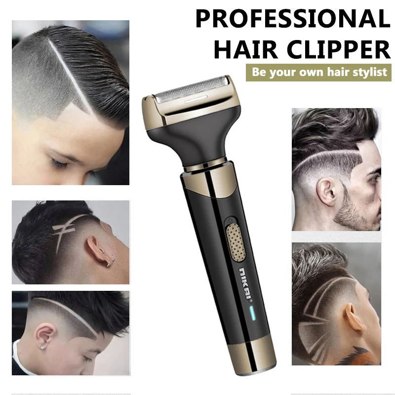 

Перезаряжаемая машинка для стрижки волос для мужчин, водонепроницаемый беспроводной триммер для бороды, носа, волос, угловая бритва, стрижка
