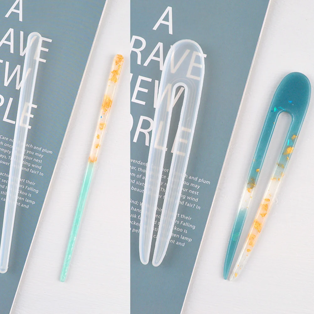 

3Pcs Hair Stick Casting Mold Silicone Mold DIY Epoxy Resin Hairpin Mould