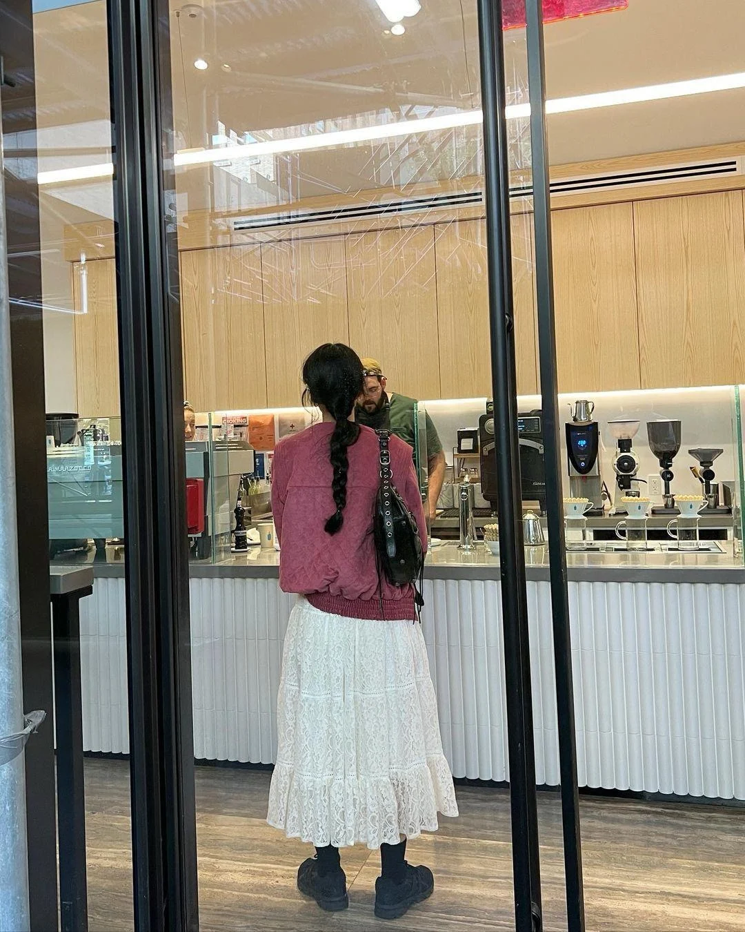 [В наличии] Южная Корея Fletta Ретро вельветовый розовый ромб воротник-стойка