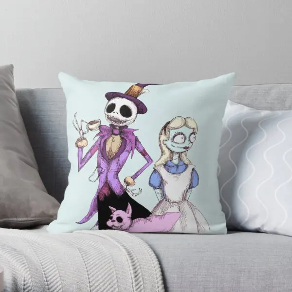 

Nightmare In Wonderland Printing Throw Pillow Cover Bedroom Cushion Anime Sofa Office Soft Fashion Throw Pillows not include
