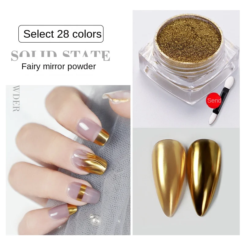 

28 Colors Nail Mirror Glitter Powder Metallic Color Nail Art Gel Polishing Chrome Flakes Pigment Dust Decorations Manicure