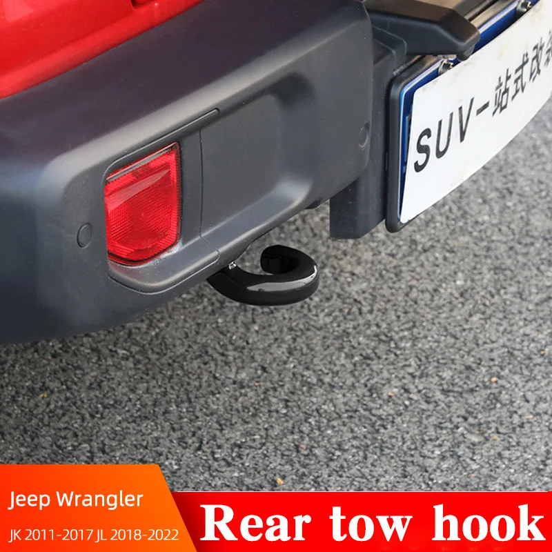 Rear Tow Hook For Jeep Wrangler JL 2018-2022 JK 2007-2017 Bumper Connector Car Trailer Sticker Decoration Accessories
