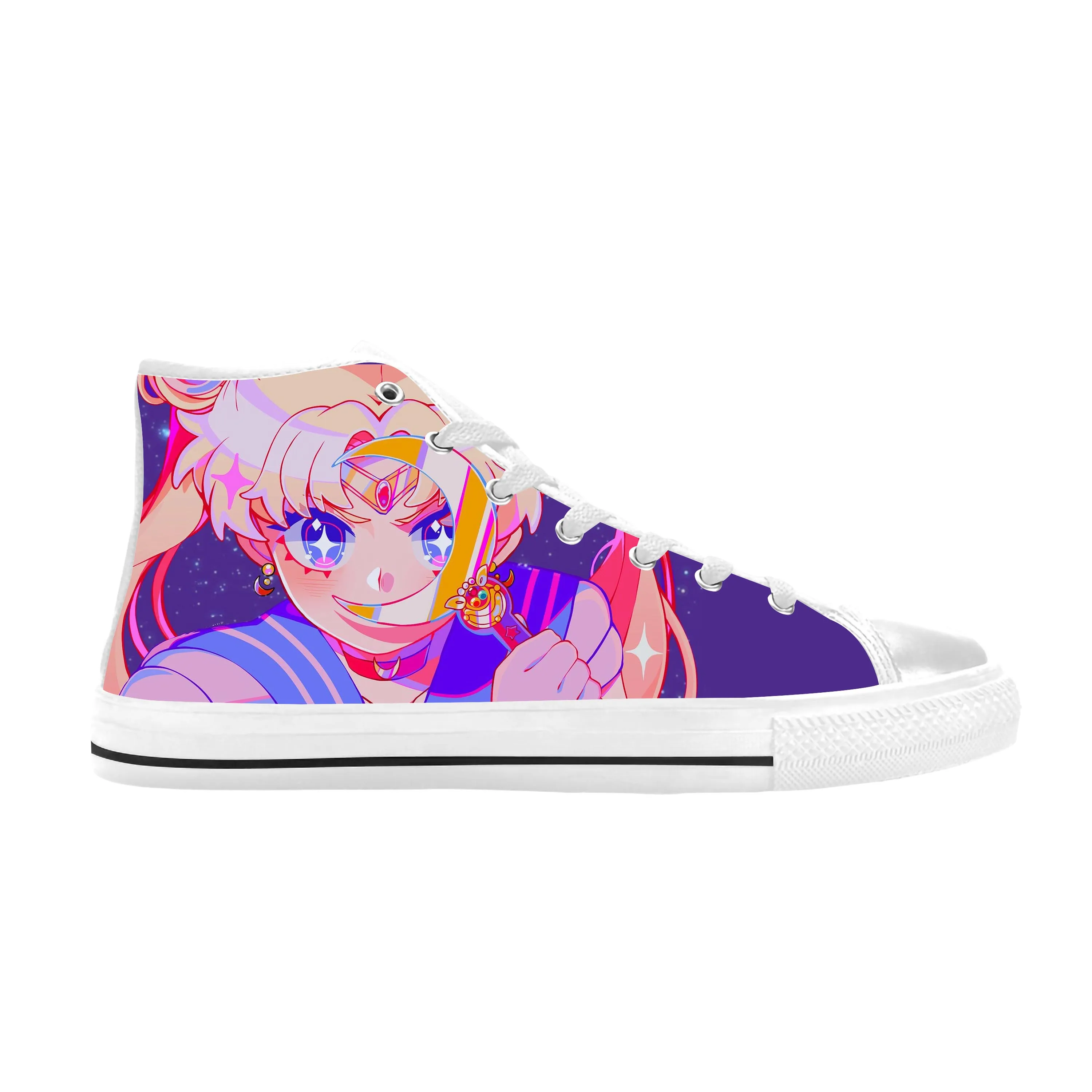 Moons Japanese Anime Cartoon Manga Comic Sailor Casual Cloth Shoes High Top Comfortable Breathable 3D Print Men Women Sneakers