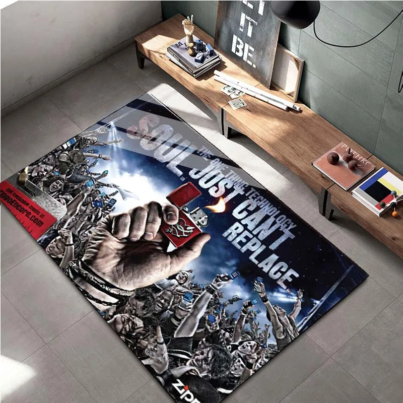 15 Sizes Zippo-Lighter Printed Carpet for Bedroom Decor Anti