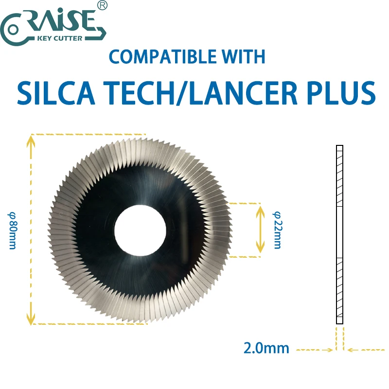 Locksmith Tools SG10W 80X2.0X22 Compatible With SILCA TECH LANCER PLUS Key Machine Side Milling Cutter Slotter Saw Blade