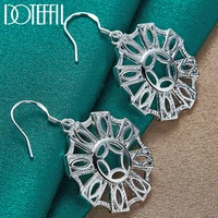 doteffil 925 sterling silver round geometry drop earring for women wedding engagement party fashion jewelry
