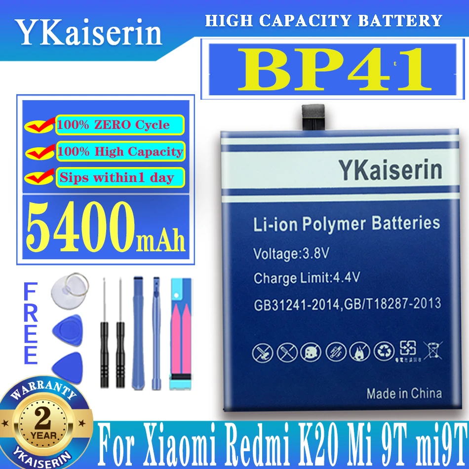 

YKaiserin BP40 BP41 Battery for Xiaomi Redmi K20 K20 Pro K20Pro /Mi 9T T9 Pro T9Pro BP 41 BP 40 Batteries + Tools Fast Shipping