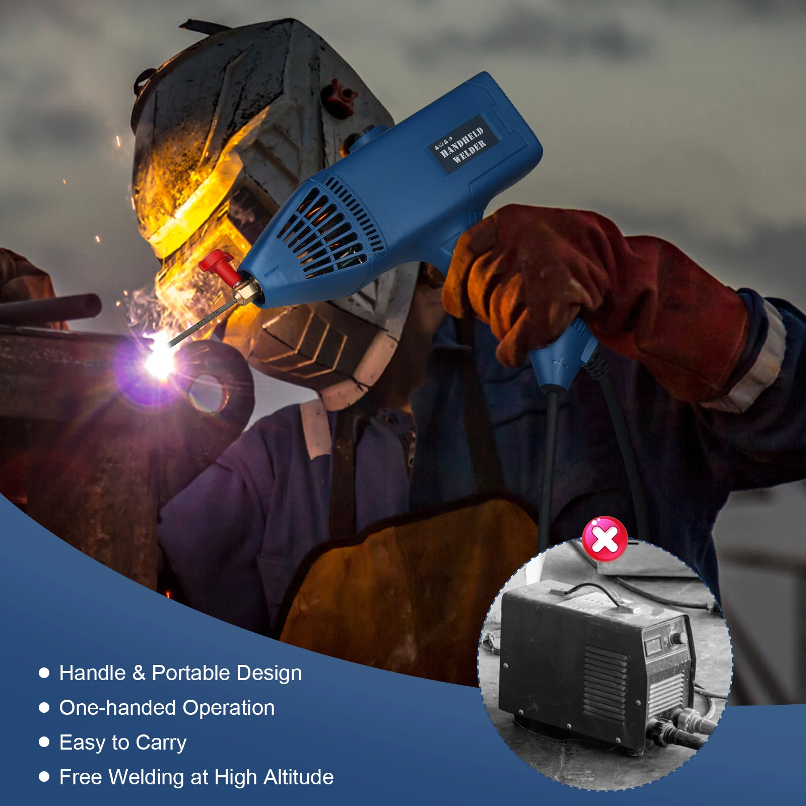 220V 4500W Handheld Portable Electric Arc Welding Machine Automatic Digital Intelligent Welding Machine Current Adjustment