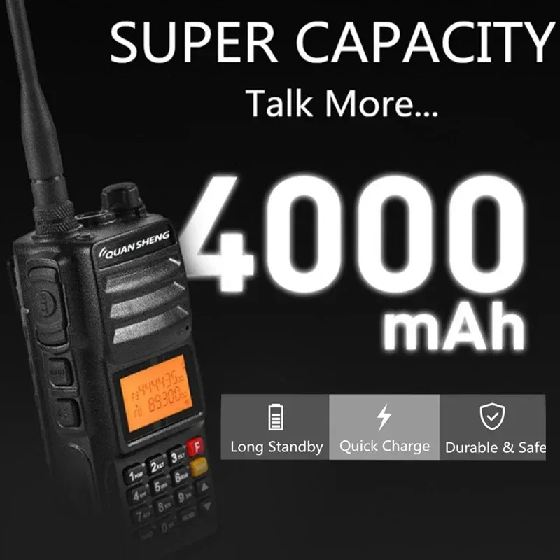 Quansheng TG-UV2 Plus Talkie Walkie 10W Radio 4000mAh UV-2 Ham Transceiver