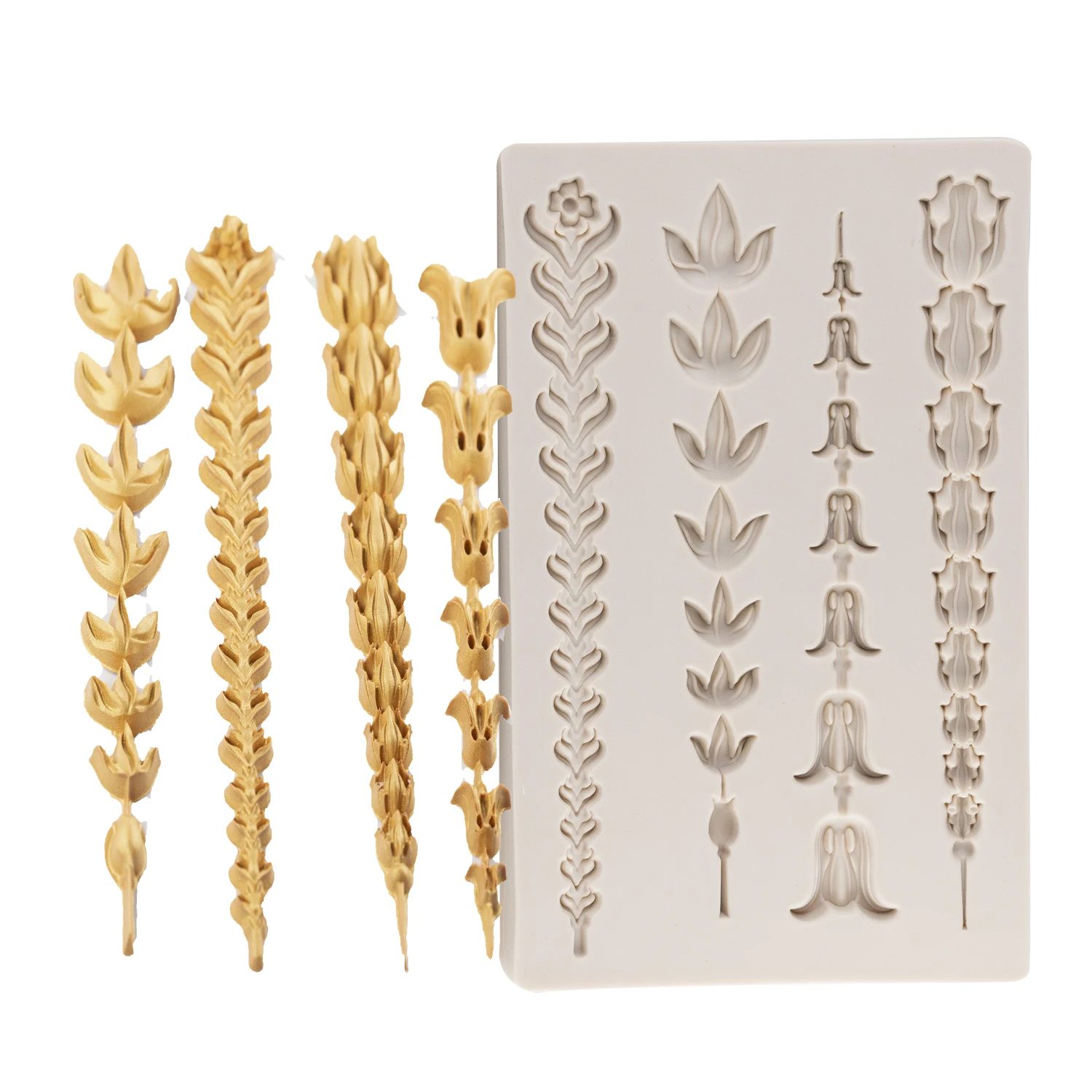 

Carved Cake Surround Flower Gemstone Shape Cake Side Lace Silicone Sugarcraft Mold Fondant Cake Decorating Tools