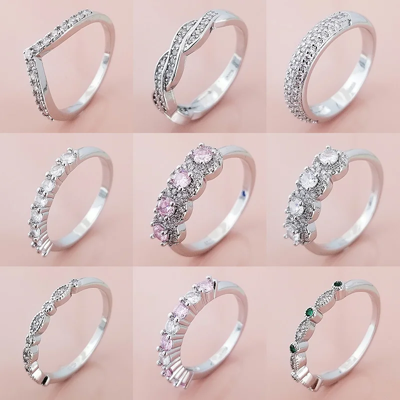 Новинка 2022 модное штабелируемое серебряное кольцо вечности в эстетическом стиле