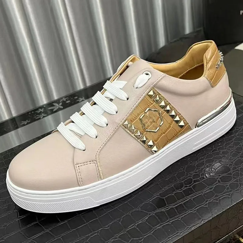 

Мужские кроссовки с заклепками, повседневная обувь для прогулок, для вечеринок, весна-осень