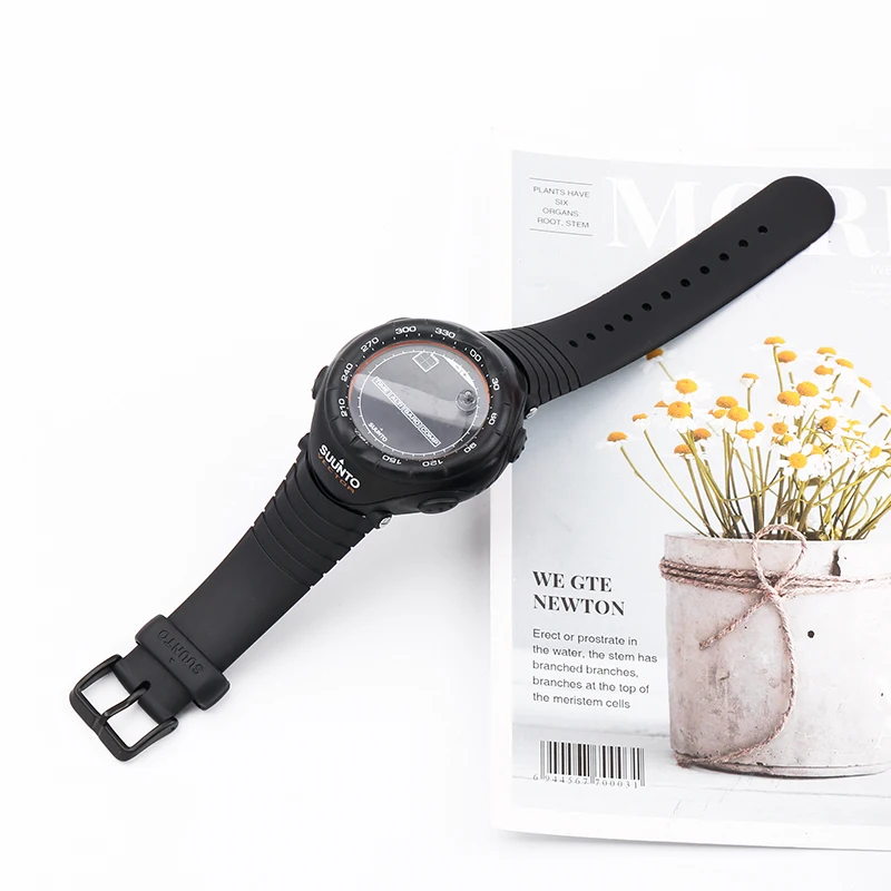 Watch Accessories Men's rubber watch strap for Suunto vector Outdoor sports waterproof watch band buckle screw tool