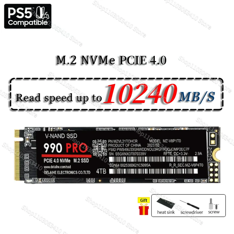 

PCIe 4.0 SSD Nvme M2 1TB 2TB 4TB Disco Duro for Laptop Ssd Sata M2 NVME 2280 Internal Solid State Disk for Desktop Ssd PS4 PS5