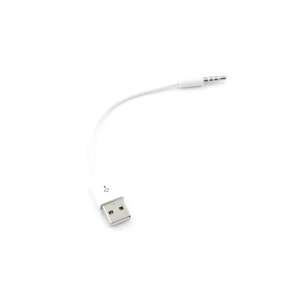 

3.5mm Jack AUX to USB 2.0 Charger Data Sync Audio Adapter Cable for Apple iPod Shuffle 3rd 4th 5th 6th gen MP3 MP4 Player Cord