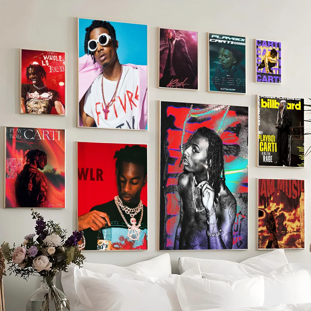 Рэпер Музыка Звезда Playboi Carti Классические Винтажные Плакаты Decoracion Живопись