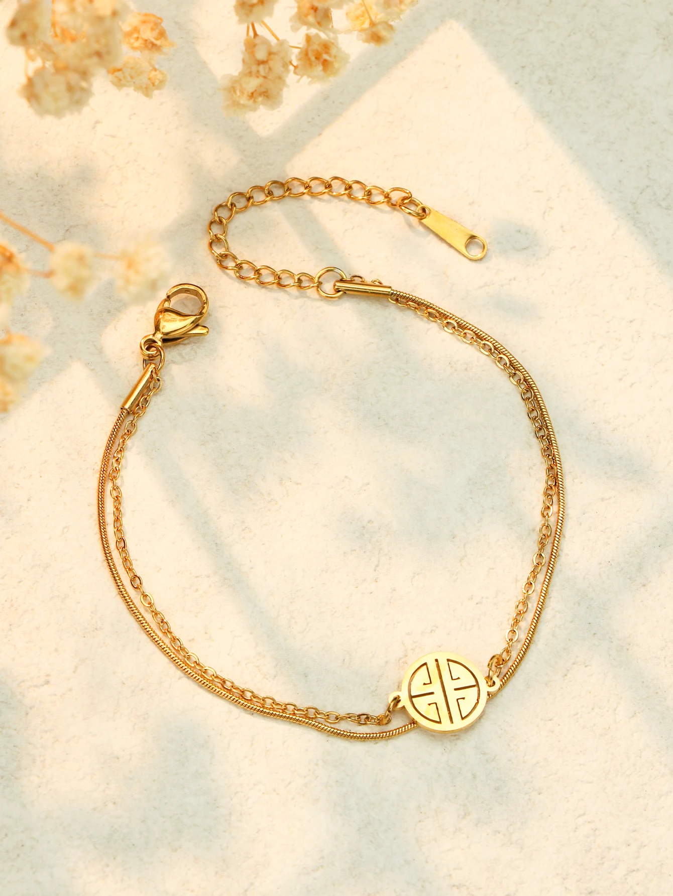 1 шт. Двойная Цепочка Из Нержавеющей Стали |