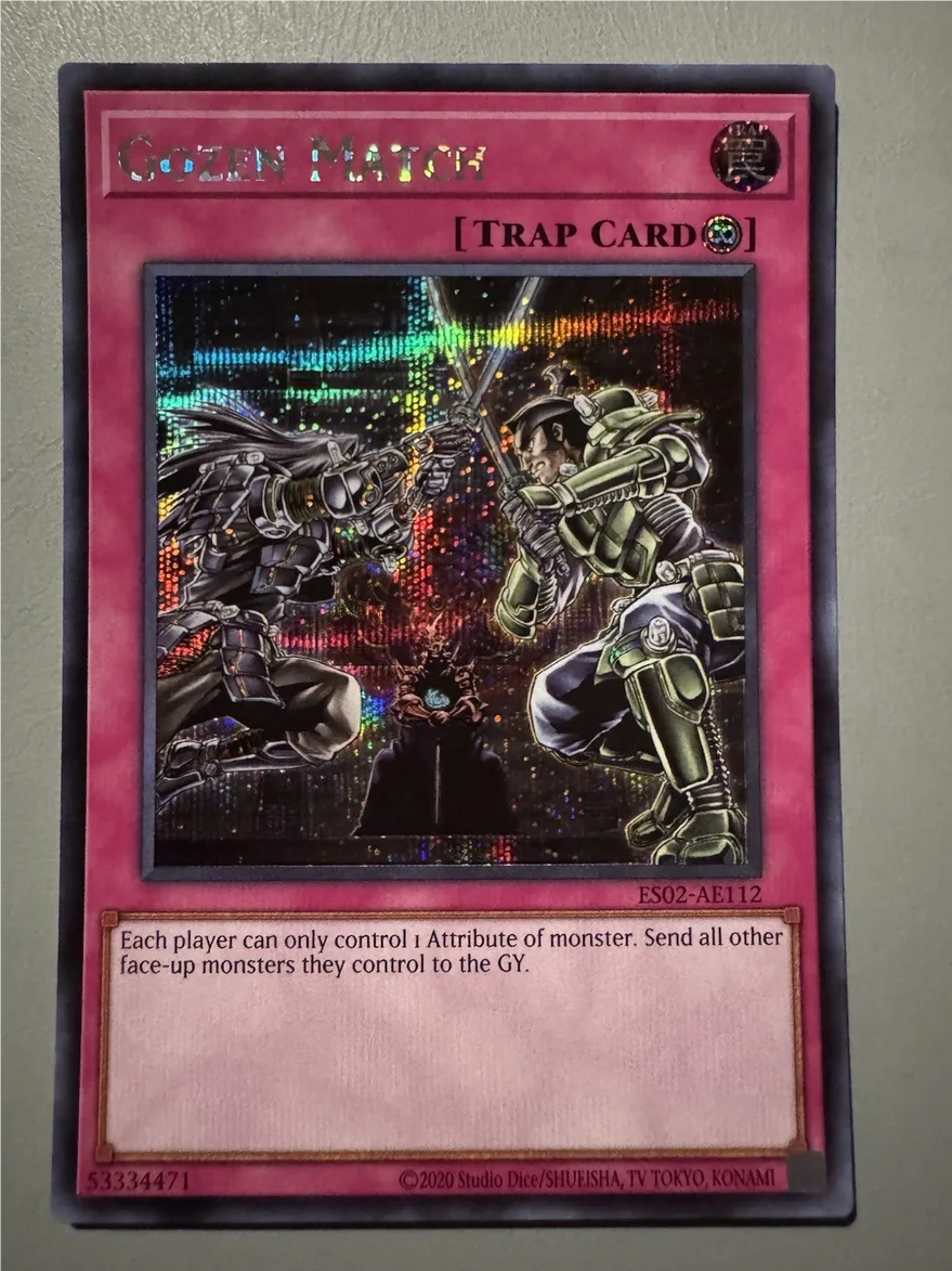 Фото Карта Yugioh KONAMI Duel Monsters ES02-AE112 Gozen Match Secret Rare, азиатская английская официальная коллекционная карта, состояние Mint