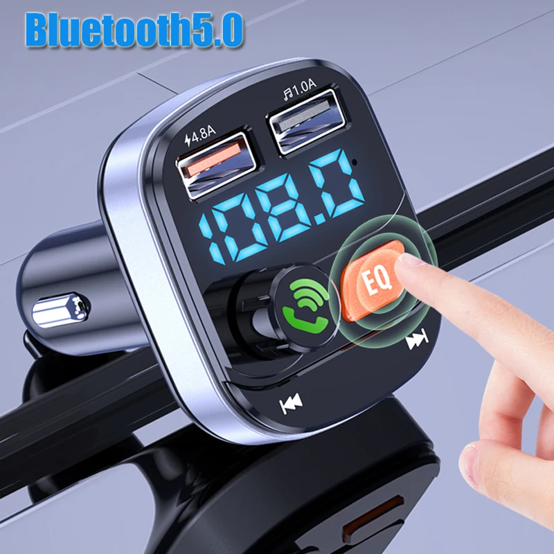 

FM-трансмиттер автомобильный с поддержкой Bluetooth 5,0 и двумя USB-портами