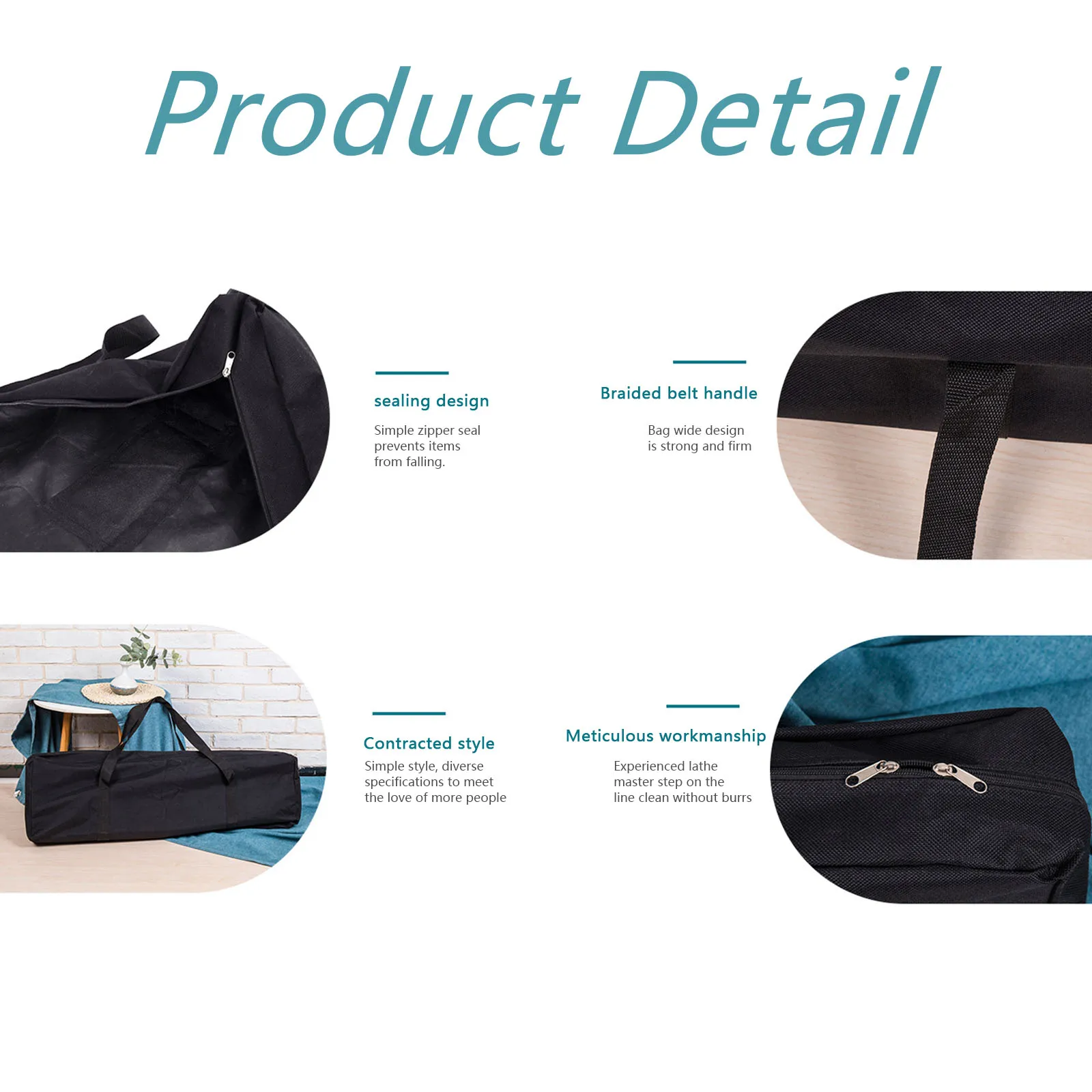 

62x24x13cm Portable Storage Bag Woven Strap Excellent Texture Large Capacity Oxford Cloth Outdoor BBQ Supplies