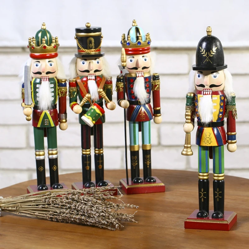 

Wooden Nutcracker Ornaments Christmas Decoration Figures Puppet Toys Home Decor