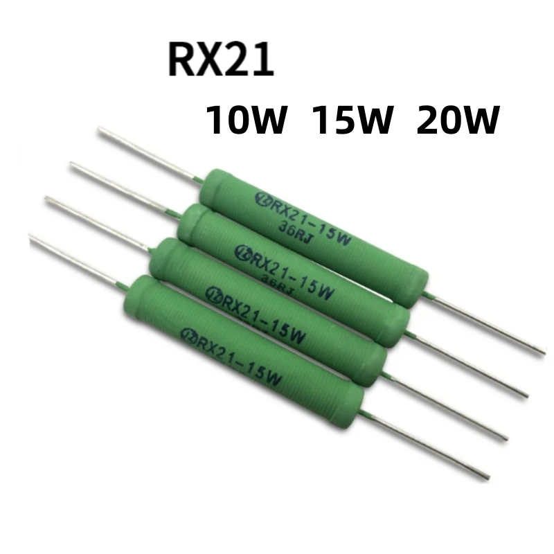 5 шт. Проволочная рана RX21 10 Вт 5% 0.05R 1R 10R 100R 200R 1K 2K 10K 12K 15K 20K 22K 25K 30K 33K 39K 47K 20R 22R 27R 30R 33
