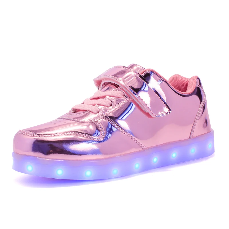 Children's luminous sneakers, USB charging, men's and women's flash shoes, LED lighting enlarge