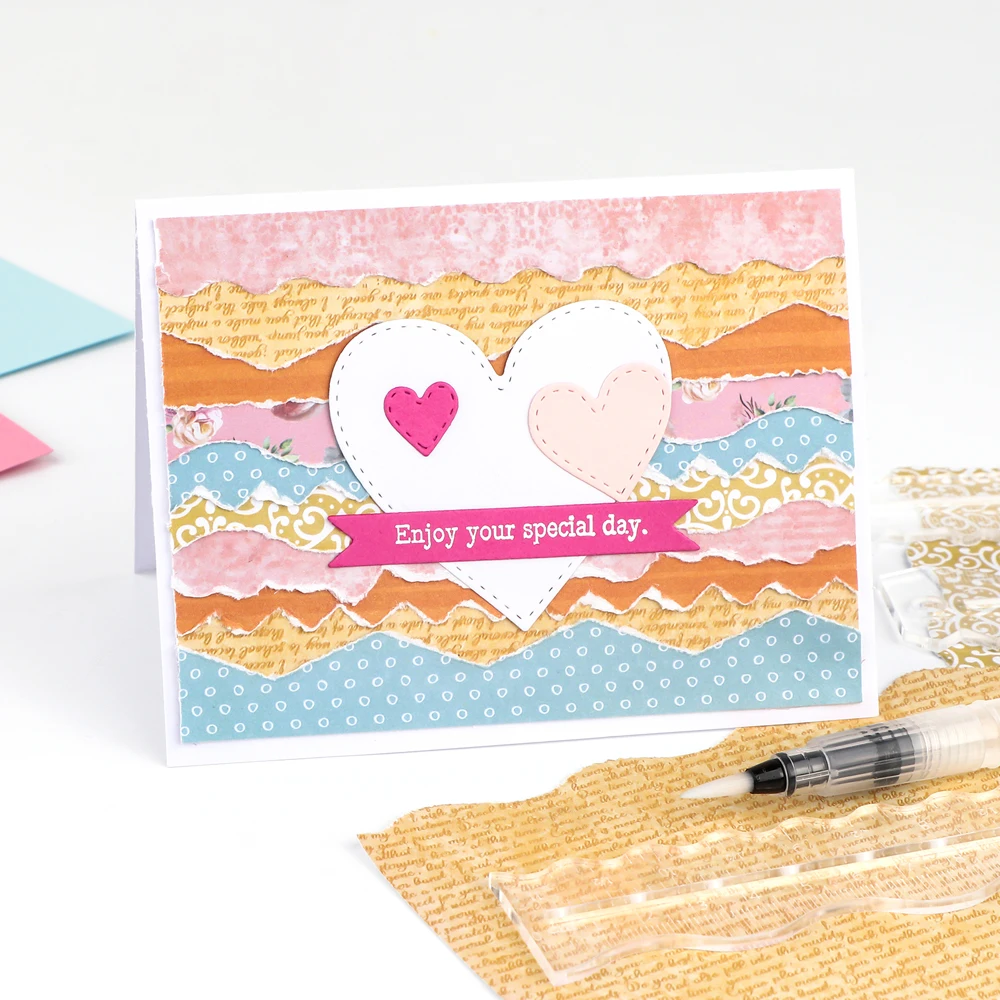 Волна зигзагообразные края акриловая линейка для разрывания бумаги 3 шт./компл.