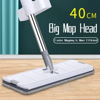 hand free flat mop household lazy washing and scraping one mop wet and dry with wiper strip floor mop with reusable microfiber