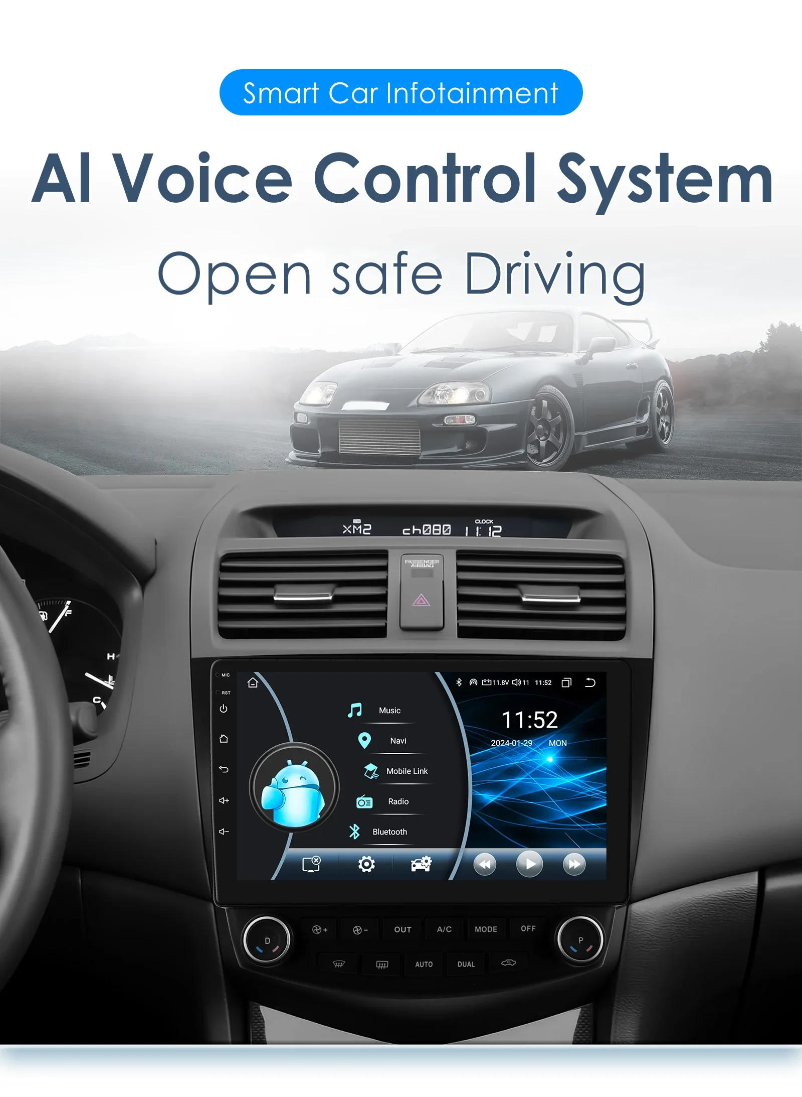 Мультимедийный автомобильный радиоприемник Android для Honda Accord 7 2003-2007 Carplay Wifi GPS
