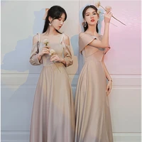 bridesmaid evening dress simple fairy temperament sister group dress usually can wear large satin small dress