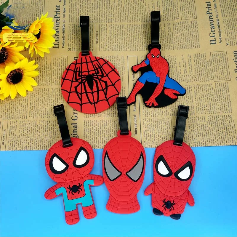 

Disney Spiderman Ironman Luggage Tag Silica Gel Travel Accessories Suitcase ID Addres Holder Baggage Boarding Tag Portable Label