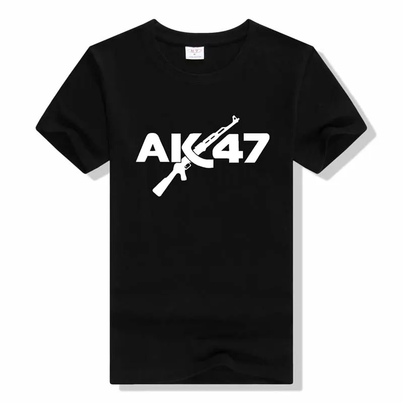 

Men 100% cotton Summer Fashion Brand Clothing Tees Casual Male Ak 47 T Shirt Military Tee Shirt