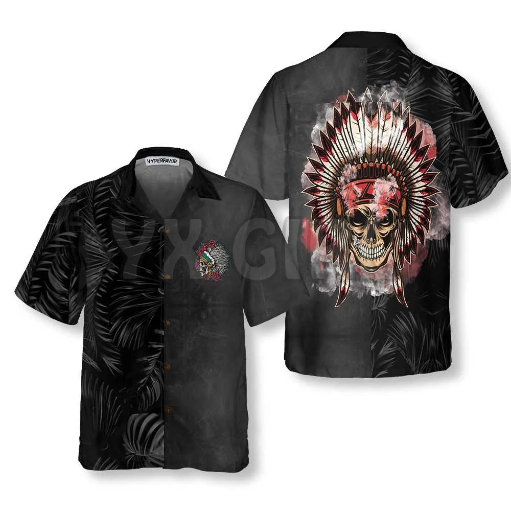 Viking Skull 3D All Over Printed Hawaiian Shirt Men's For Women's Harajuku Casual Shirt Unisex