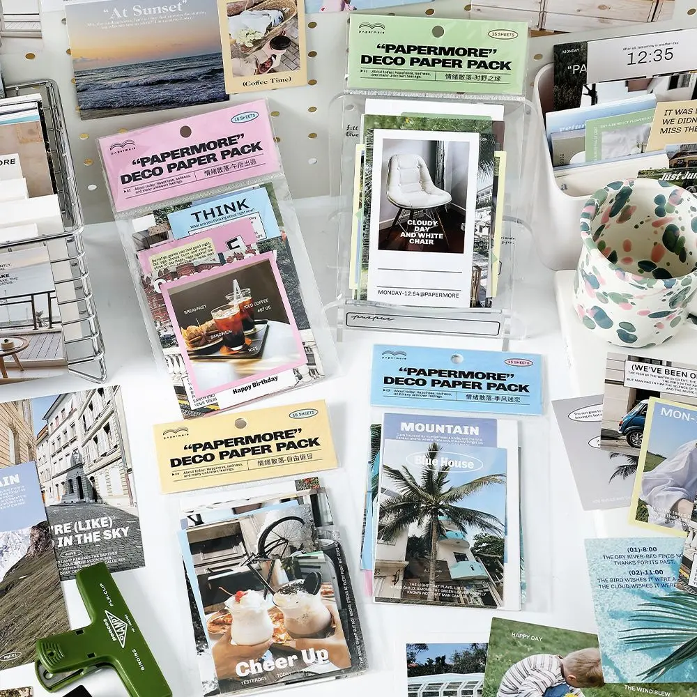 

15pcs/lot Memo Pads Material Paper state of mind Journal Scrapbooking paper Card Background Decoration Paper stationery