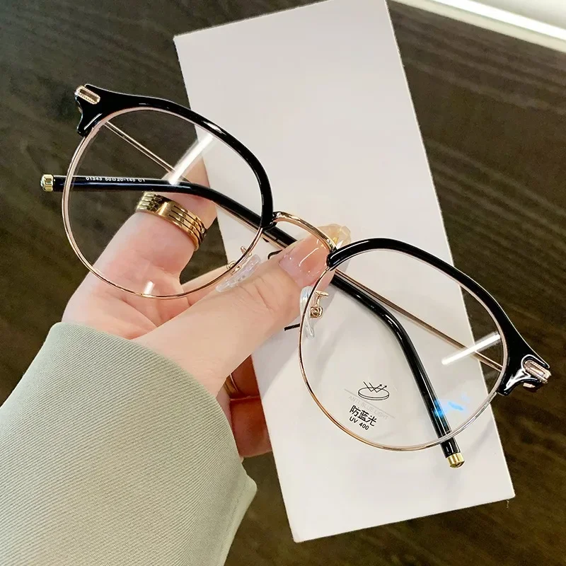 Прозрачные компьютерные очки с металлической оправой женские и мужские защитой